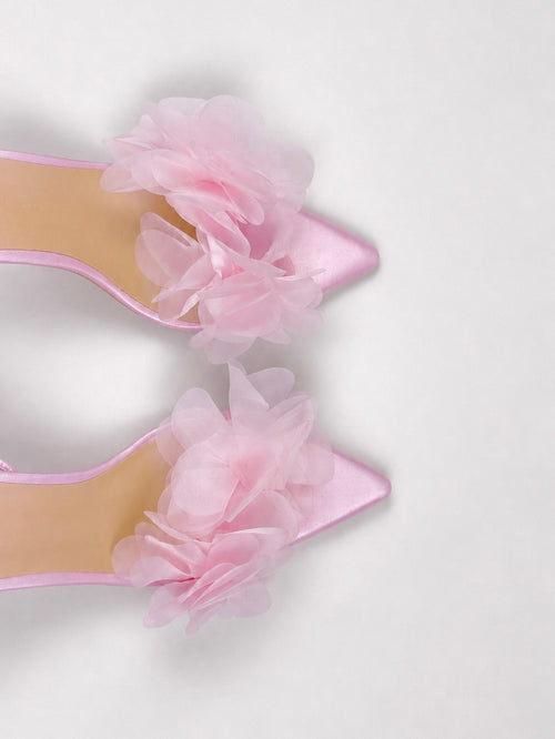 Rosé Petal Lace Heel